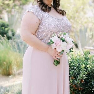 Jkara blush dress w jeweled top